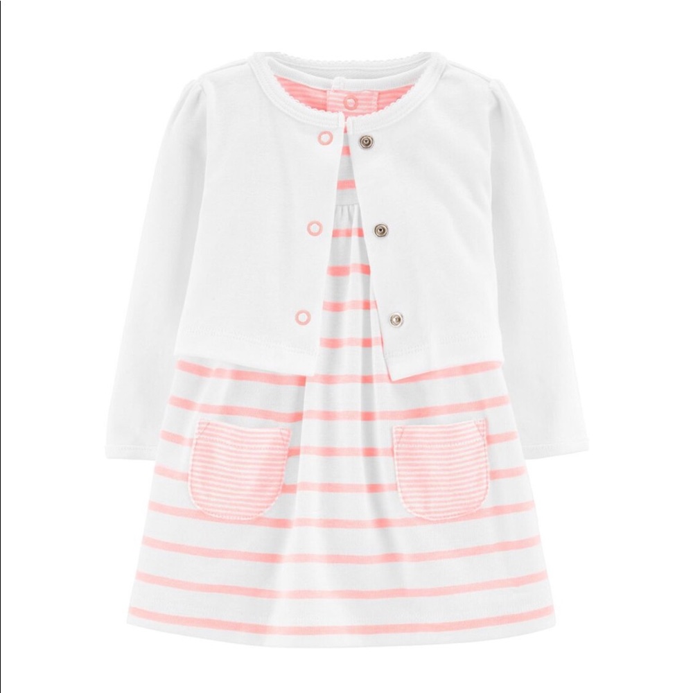 Carters 2 piece bodysuit dress & cardigan